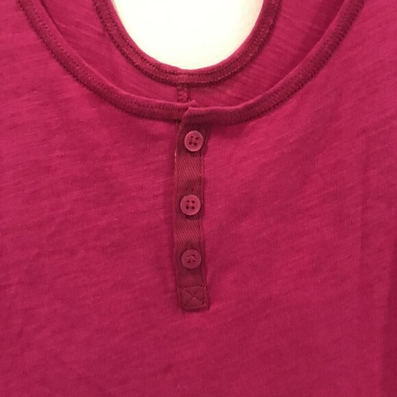 Anthropologie Little Yellow Button Pink Henley Keyhole Tiered Tank Top Size S Bo - Picture 7 of 8